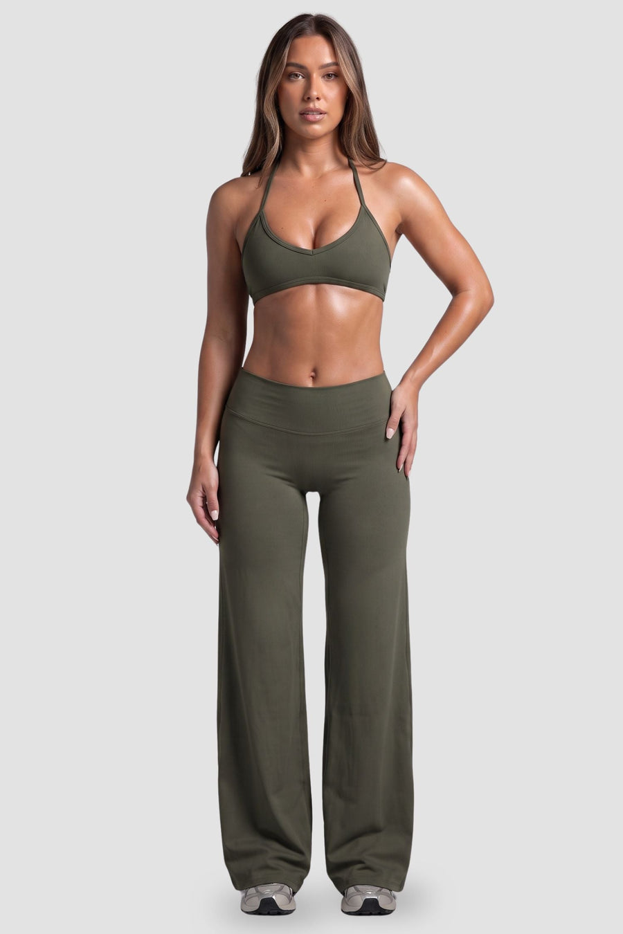 Ultra Soft Wide Leg Pant in Olive Green